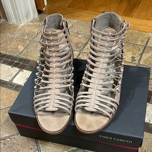 Vince Camuto Beige Strappy Heels